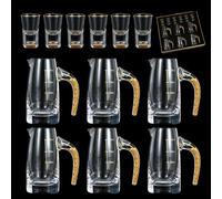 Générique Verres à Shot 3d en Cristal de Glacier, Feuille D'or, 15 Ml et 96 Ml, Coffret Cadeau, Verres à Shot de Luxe pour Whisky, Tequila, Décoration de Bar, Fête(6+6)