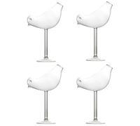 Générique Verres À Vin - Lot De 4 Oiseaux Transparents | À Base Haute Stable, Service À Cocktail Raffiné, Accessoires De Bar Pour Champagne Jus Liqueur Fête Anniversaire Noël Fête De, 6x6x2 2 cm
