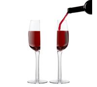 Générique Verres À Vin Rouge - 22,5x7x6cm 140ML 2PCS | Demi-tasse Transparente | Coupes De Champagne À Vin Demi-corps | Tasses En Verre | Ensemble De Verres À Boire De Style Élégant, Pour Cadeau