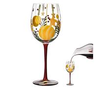 Générique Verres de Noël, verres à vin de vacances,Verres de Noël à vin rouge avec tige - Décoration de centre de Table amusante, verrerie de noël peinte à la main pour fête et vacances