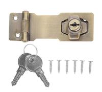 Générique Verrou à Moraillon 3 Pouces en Alliage de Zinc et Fer Serrure à Clé Antivol pour Petites Portes Tiroirs et Armoires Finition Bronze Vert Verrou de Porte Sécurisé pour Bureau