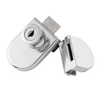 Générique Verrou de Meuble à Vitres en Alliage de Zinc Argenté Bord de Verrouillage Serrure pour Porte Vitrée Simple ou Double Verrou de Comptoir Téléphonique Adapté aux Vitrines et