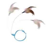 Générique Versatile Cat Toy - Lightweight Collar Toy, Feathers Teaser for Kittens Adult Cats, Pet Toys with Adjustable Strap, Cat Feathers Toys, Teasing Wand for Home Yard Outdoor Play