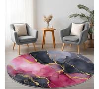 Générique Vert Antidérapant Tapis Rond 100 cm, William Morris Imprimé Floral Et Tigre Lavable en Machine Tapis Rond, Moquette de Salon et Chambre Doux et Confortable, Idéal pour Intérieurs décoration