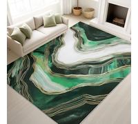 Générique Vert Blanc Tapis Moderne Luxe Artistique Naturel Abstrait À Poils Courts Agate Fluidité - Tapis Doux Moelleux 140 x 200 cm, Antidérapant Salle de séjour Hall Moquette, Ne Perd Pas Ses Poils
