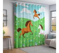 Générique Vert Rideau Occultant, Rideaux Dessin Animé Mon Petit Poney Papillon pour Decoration Chambre à Coucher et Salon - Lot de 2 Draperies Intérieurs à Oeillets 70L X 160H cm (2 Panneaux)
