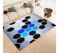 Générique Vert Tapis Salon Conception de Jeux néon, Tapis à Motif Motif en nid d'abeille Moderne Doux Antidérapant pour Salon Chambre Salle a Manger， Poil Court 60x120cm