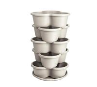 Générique Vertical Planter Tower, Stackable Garden Pods, Tiered Raised Planting System, 5pcs Space Saving Design, for Strawberry Flowers Vegetables Patio Balcony Yard Indoor Outdoor Gardening Use