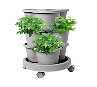 Générique Vertical Planter Tower - Tiered Stacking Flowerpot System, 12.4x5.31 inches Outdoor Indoor Plant Growing Container with Removable Wheels, Vertical Garden Planter for Flowers Balcony Patio