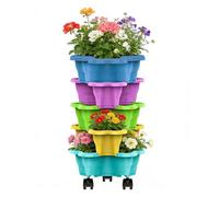 Générique Vertical Planter Tower - Weatherproof Multi-Tier Stackable Drainage | Garden Strawberry Planting Tower | Stackable Planter for Yard, Farm, Patio, Balcony, Lawn, Home, and Urban Apartment