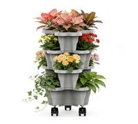 Générique Vertical Planter Tower - Weatherproof Multi-Tier Stackable Drainage | Garden Strawberry Planting Tower | Stackable Planter for Yard, Farm, Patio, Balcony, Lawn, Home, and Urban Apartment