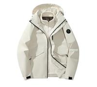 Générique Veste a Capuche Homme mi Saison Coupe Vent Couleur Unie Vestes Impermeable Blouson d'Extérieur Jacket Décontractée Bombers Fashion Aviateur Mes Commandes en Cours De Livraison Blanc 5XL