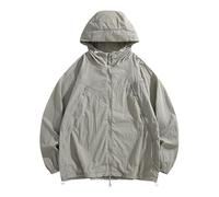 Générique Veste a Capuche Homme mi Saison Coupe Vent Décontractée Vestes Loisirs Blouson d'extérieur Jacket Automne-Printemp Bombers Classique Aviateur Mes Commandes Passées Gris L