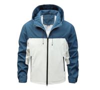 Générique Veste à Capuche Homme mi Saison Coupe Vent d'Extérieur Vestes Décontractée Blouson de Travail Jacket Randonnée Bombers Automne Aviateur Mes Commandes en Cours De Livraison Bleu L