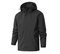 Générique Veste a Capuche Homme mi Saison Coupe Vent d'Extérieur Vestes Impermeable .Blouson Décontractée Jacket de Travail Bombers Regular Fit Aviateur Vente Flash Du Jour Et Soldes Noir 5XL