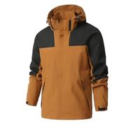 Générique Veste a Capuche Homme mi Saison Coupe Vent d'Extérieur Vestes Impermeable .Blouson Décontractée Jacket de Travail Bombers Regular Fit Aviateur Vente Flash Du Jour Et Soldes Brun 5XL