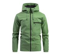 Générique Veste a Capuche Homme mi Saison Coupe Vent Grande Taille Oversize Blouson Impermeable Bombers de Travail Jacket Classique Aviateur Vert XL