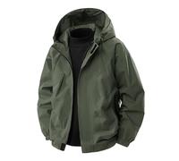 Générique Veste a Capuche Homme mi Saison Coupe Vent Leger Blouson Couleur Unie Bombers d'Extérieur Jacket Minimaliste Aviateur Classique Vestes Vert armée L