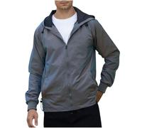 Générique Veste a Capuche Homme mi Saison Coupe Vent Leger Blouson Décontractée Bombers d'Extérieur Jacket Randonnée Aviateur Couleur Unie Vestes Votre Compte Gris foncé XXL