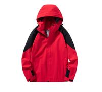 Générique Veste a Capuche Homme mi Saison Coupe Vent Légère Vestes d'Extérieur Blouson Impermeable Jacket Randonnée Bombers Fashion Aviateur Vente Flash Du Jour Et Soldes Rouge XXL