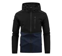Générique Veste a Capuche Homme mi Saison Coupe Vent Militaire Blouson Impermeable Bombers de Travail Jacket Classique Aviateur Slim Fit Vestes Bleu foncé XXL
