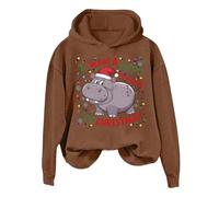 Générique Veste Automne Femme Madame,Je Veux Faire Un Hippopotame avec Un Sweat à Capuche Tout Le Temps(Coffee,S)