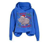 Générique Veste Automne Femme Madame,Je Veux Faire Un Hippopotame avec Un Sweat à Capuche Tout Le Temps(Blue,XXL)