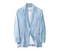 Générique Veste Blazer Homme, Veste en Lin DéContractéE Blazer LéGer à Deux Boutons Costume d'affaires DéContracté Costume De Bienvenue De Mariage (Blue, M)