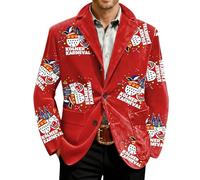 Générique Veste Blazer Homme,Veste en Velours CôTelé pour Carnaval Style DéContracté Chic, Coupe CintréE, Manteau Boutonné (Red, 3XL)