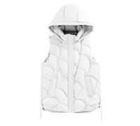 Générique Veste Chat Homme Down Cotton Waistcoat Female Autumn And Winter Shoulders Stand Up Collar Short Of Jacket Hundred Cotton Vest Coat Gilet Capuche Pour Homme (White, XXXL)