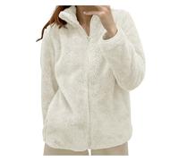 Générique Veste Chaude Femme Hiver Polaire Blanche Pilou Ventre Plat Élégant Oversize Vêtements Grande Taille Sweatshirt Mi-Long Blanc Pull Chaud 54/56 Blouson
