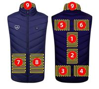 Générique Veste Chauffante Homme Femme heart-shaped printed, Gilet Chauffant Electrique USB, Stand up collar vest avec dual control 9-zone Chauffage pour Moto Pêche Chasse Camping