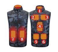 Générique Veste Chauffante Homme Non Batterie Gilet Chauffant Amélioré Pour Hommes Et Dames Doudoune Manteau Zones Chauffées Mixte Hiver Chaud Sans Moto Ski Chasse (Camouflage#B,XXL)