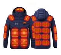 Générique Veste Chauffante USB, Doudoune Manteau Chauffant Électrique Hommes Femmes Lavable avec 3 Niveaux de Chauffage et 21 Zones Chauffage pour Ski Plein Air Randonnée Hiver Moto Chasse Camping