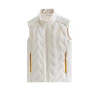 Générique Veste Cuir Homme Cher Fall And Winter Cotton Jacket For Men With No Sleeves Warm Collar And Sports And Casual Style Gilet Cardigan Homme Long (White, L)
