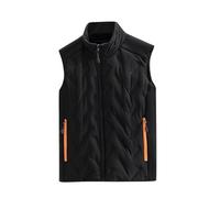 Générique Veste Cuir Homme Cher Fall And Winter Cotton Jacket For Men With No Sleeves Warm Collar And Sports And Casual Style Gilet Cardigan Homme Long (Black, L)