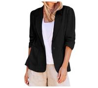Générique Veste de costume féminine élégante à manches longues pour la saison printemps-été avec une coupe cintrée et des professionnels (Black, XXL)