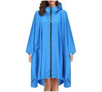 Générique Veste de Pluie Imperméable Long Manteau de Pluie avec Capuche, Veste Femme Imperméable Coupe-Vent Respirant léger avec Capuche Poche Coudes pour Randonnée Sport Plein Air