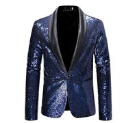Générique Veste De Smoking À Paillettes Pour Homme Décontracté À Un Bouton Pour Costume Veste À Paillettes Haut De Fête Chemise Floral Bal Mariage Smoking Soirée Tenue Paillette Homme