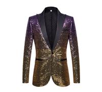 Générique Veste De Smoking Hommes Sequin Blazer À Bouton Blazer Smoking De Soiree a Paillette Veste Disco À Sequins Luxe Pour Spectacle Ou Fête Déguisée Veste Paillette