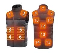Générique Veste De Travail Chauffante Homme Gilet Chauffant Électrique Sans Batterie Manteau Hiver 16000Mah Doudoune Avec Zones Chaleur 3 Modes Chauffe Non Incluse (B#Grey,S)