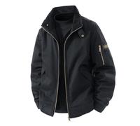 Générique Veste de Travail en Toile Lourde Délavée avec Doublure Sherpa Homme, Blouson Polaire Chaude Hiver Bomber Militaire, Manteau Coupe-vent Parka Multi-Poches Décontractée pour Randonnée Outdoor