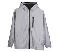 Générique Veste de Vélo Réfléchissante pour Femme et Homme, Haute Visibilité Totalement Réfléchissante avec Capuche, Imperméable Respirante Coupe-vent