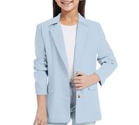 Générique Veste Décontractée Fille, Haut Manches Longues Col Cranté, Poche Intérieure, Ouverture Devant, Vêtement Chic Et Confortable, Idéal Pour L’école, 4 À 14 Ans