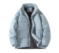 Générique Veste d'hiver Homme - Veste Doudoune Homme Veste Chaude Tendance pour Homme Coupe ajustée vêtement Beau et Beau pour l'automne et l'hiver (Light Gray S)
