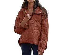 Générique Veste D'Hiver Unie à Capuche pour Femme - Manches Longues - Manteau D'Hiver Chaud pour Femme - Manteau Matelassé - Coupe-Vent - Veste Demi-Saison