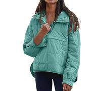 Générique Veste D'Hiver Unie à Capuche pour Femme - Manches Longues - Manteau D'Hiver Chaud pour Femme - Manteau Matelassé - Coupe-Vent - Veste Demi-Saison