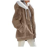 Générique Veste Élégante Femme Parka Shaggy Matelassée Manteau Hiver Chaud Mi Saison Le Vélo Doudoune Sweat Oversize Manteaux Pas Cher 02Kaki 5XL