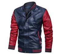Générique Veste en Cuir Hommes Blazer Décontracté Moto Cuir Vestes Automne Faux en Cuir Manteaux Veste en Cuir Homme Blouson Aviateur Blouson Teddy Homme pour Hommes