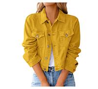 Générique Veste en jean élégante pour femme - Blanche Boléro noir Taille 50 Pour mariage Vestes d'été légère Stretch Courte Printemps été